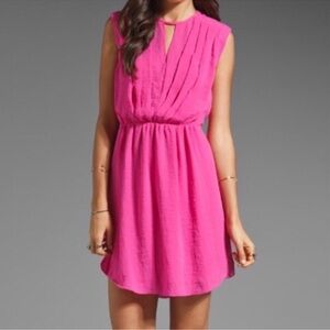 Rebecca Taylor hot pink mini dress elastic waist